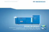 BOGE BLUEKAT IE3 · tornillo de la serie BOGE BLUEKAT puede generar aire comprimido sin aceite de la clase 0 y ahorrarse además la eliminación de condensado. El principio es independiente