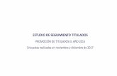 ESTUDIO DE SEGUIMIENTO TITULADOS...ESTUDIO DE SEGUIMIENTO TITULADOS PROMOCIÓN DE TITULADOS EL AÑO 2015 Encuestas realizadas en noviembre y diciembre de 2017 FICHA TÉCNICA DEL ESTUDIO