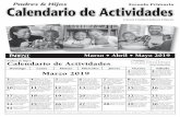 Calendario de Actividades Marzo 2019 · 2019-03-26 · Padres & Hijos Calendario de Actividades Domingo Lunes Martes Miércoles Jueves Viernes Sábado Mayo 2019 1 Planifique hacer
