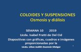 COLOIDES Y SUSPENSIONES - WordPress.com...2019/03/10  · COLOIDES : También llamadas dispersiones coloidales Sistemas formados por una fase dispersante( esta en mayor cantidad) y