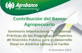 Contribución del Banco Agropecuario · 2016-09-26 · Agrobanco (1er piso) 14 11 73 121 Fondo Agroperú 3 2 Subtotal Agrobanco 17 13 117 164 Total 100 100 5% 23 Agrobanco (2do piso)