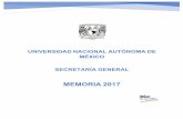 UNIVERSIDAD NACIONAL AUTÓNOMA DE MÉXICO SECRETARÍA …secretariageneral.unam.mx/wp-content/uploads/2018/05/SG-Memori… · correspondientes a 21,518 títulos en formato electrónico