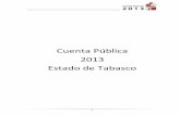 Cuenta Pública 2013 Estado de Tabasco · 2019-06-13 · Estado de Tabasco durante 2013, los dos primeros de acuerdo con los objetivos del Plan Estatal de Desarrollo 2013-2018 y en