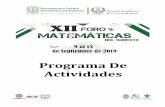 Programa De Actividadescongresos.ujat.mx/foromatematicas/wp-content/...así como la inauguración, la información de posgrados y clausura del evento. XII FMS 2 Programa del XII Foro