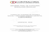 Modelo informe auditoria integral · El Fondo de vivienda de interés social y reforma urbana distrital – Corvivienda Cartagena informó a través de la rendición de la cuenta