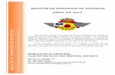 BOLETÍN DE SUMARIOS DE REVISTAS ABRIL DE 2013€¦ · En esta página del Ejército del Aire dentro de “Publicaciones”, también se encuentran la “Revista Aeronáutica y Astronáutica”,