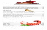 SALAZÓN - Ministerio Defensa · SALAZÓN: Hueva de Mújol con almendras fritas.....10,00€ Hueva de maruca con nueces peladas y tomatitos cherry ….....8,50€