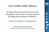 Foro CEIBA-LARCI México€¦ · Reporte Global Economía Verde: Energías Renovables El “enverdecimiento”del sector energético puede contribuir al crecimiento económico y el