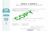 ISO 14001 Management System Certificateiso 14001 appendix certificate number : jqa—em3490 2/5 • renesas engineering services co. , ltd. head office unified from em6661 5-20-1 josuihon-cho,
