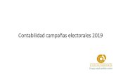 Contabilidad campañas electorales 2019 · por concepto de: Sueldos, honorarios, viáticos, arriendos, servicios públicos y similares, en desarrollo de la campaña. •Código 202