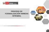 PROCESO DE FORMALIZACIÓN MINERA INTEGRAL · • Desde el 2 de agosto de 2017, el REINFO se constituye como el único registro de mineros informales acogidos al Proceso de Formalización