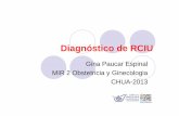 Diagnóstico de RCIU · 2014-03-04 · Diagnóstico de RCIU Gina Paucar Espinal MIR 2 Obstetricia y Ginecologia CHUA-2013. Definición Limitación del potencial del crecimiento fetal