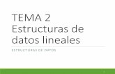 TEMA 2 Estructuras de datos lineales - Academia …2.1 Listas Dentro de todas las alternativas podemos distinguir: Vector almacen y elemento numero_de_elementos Vector de nodos (info