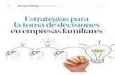 Estrategias para la toma de decisiones en empresas familiares · En los manuales que se pueden consultar sobre toma de decisiones en el ámbito empresarial, se encuentran básicamente