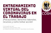 ENTRENAMIENTO VIRTUAL DEL CORONAVIRUS EN EL TRABAJO · 2020-03-27 · entrenamiento virtual del coronavirus en el trabajo Ð Õ de marzo de Ð Î Ð Î presentado por national cosh