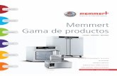 Memmert Gama de productos€¦ · W Control de temperatura de muestras, placas, medios de cultivo y emulsiones en el laboratorio, ... calibración de sensores, procesos industriales.
