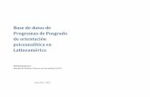 Base de datos de Programas de Posgrado de orientación ... … · Base de datos de Programas de Posgrado de orientación psicoanalítica en Latinoamérica Sistematizada por: Maestría