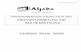 DEPARTAMENTO DE MATEMÁTICAS CURSO 2019- 2020 · Departamento de Matemáticas . PUENTE TOCINOS PROGRAMACIÓN DIDÁCTICA DEL DEPARTAMENTO DE MATEMÁTICAS CURSO 2019- 2020