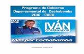 Programa de Gobierno Departamental de Cochabamba 2015 - 2020fepc.org.bo/relacionespublicas/Circulares 2015/Circulares Marzo/PRGRAMA... · PROGRAMA DE GOBIERNO DEPARTAMENTAL DE COCHABAMBA