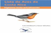 Lista de Aves deuniondeornitologos.com/wp-content/uploads/2018/04/... · BS/DF Bosque seco/ Dry forest C/C Caribe/ Caribbean slope PS/SP Pácifico sur del Río Grande de Tárcoles