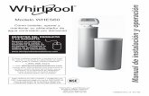Modelo WHES60 - Whirlpool Water Solutions...Capacidad de ablandado nominal (granos por dosis de sal) 17,800 a 3.5 lb. 47,600 a 13.2 lb. 60,200 a 22.7 lb. Eficiencia nominal (granos/libra
