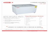Ficha tecnica CHC-110P - Torrey · CONGELADORES  Especiﬁcaciones técnicas CHC-110P Congelador horizontal tapa de cristal Plano, ideal para exhibir productos, utilizado en
