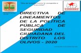 MUNICIPALIDAD DISTRITAL DE LOS DIRECTIVA DE OLIVOSportal.munilosolivos.gob.pe/muni1/descargas/... · LINEAMIENTOS DE GESTION DE LA POLÍTICA ... XI. ACCIONES ESTRATÉGICAS (MATRIZ