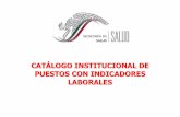 CATÁLOGO INSTITUCIONAL DE PUESTOS CON INDICADORES … · El Catálogo Institucional de Puestos con Indicadores Laborales es un documento de apoyo en el que se detalla la descripción