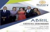 CARTA DEL GOBERNADOR - Rotary4281 · CARTA DEL GOBERNADOR ABRIL 04 DE 2019 / AÑO ROTARIO 6 / EDICIÓN 9 Gobernador Distrito 4281, 2018 - 2019 ... importar si son nuevos o antiguos