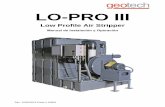 Geotech LO-PRO III Low Profile Air Stripper Manual de ...spanish.geotechenv.com/manuals/geotech_lo-pro_III... · despojadores de aire de placas burbuja como el LO-PRO III, el tiempo