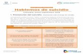Tercer boletín informativo Hablemos de suicidioDE SALUD Tercer boletín informativo Hablemos de suicidio Chihuaha, enero-septiembre 2019 1. Prevención del suicidio. Orientación