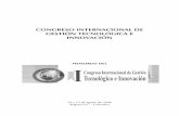 MEMORIAS DEL - COGESTEC 2008.pdf · organización de los grupos COMPLEXUS, GRIEGO, LISI, EEI, BIONEGOCIOS e INGENIERIA INSTITUCIONAL pertenecientes a la Universidad Nacional de Colombia.