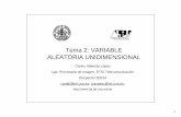 Tema 2: VARIABLE ALEATORIA UNIDIMENSIONAL€¦ · 1 Tema 2: VARIABLE ALEATORIA UNIDIMENSIONAL Carlos Alberola López Lab. Procesado de Imagen, ETSI Telecomunicación Despacho 2D014