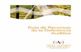 Guía de Recursos de la Deficiencia Auditiva · dadanos en general. Define la discapacidad auditiva, los sistemas de co municación alternativa, informa sobre recursos de detección