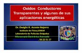 Oxidos Conductores Transparentes y algunas de ... - IER @ UNAM · Oxidos Conductores Transparentes y algunas de sus apli ilicaciones energéiéticas Dr. Dwight R. Acosta Najarro Instituto