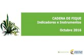 CADENA DE FIQUE Indicadores e Instrumentos Octubre 2016 · 2019-06-05 · Indicadores Generales CONCENTRACION DE AREA Y LOCALIZACION La principal región productora de fique en el
