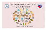 Recordando los animales y sus hábitats · 1.- Busca la ficha en el blog, de la clasificación de animales, y pégala en tu cuaderno Pídele ayuda a tus padres para descargarla e