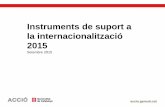 Instruments de suport a la internacionalització 2015...Instruments de suport en l’àmit de la ontrataió púli a internaional per a inrementar l'accés a les oportunitats de negoci