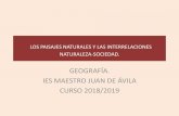 LOS PAISAJES NATURALES Y LAS INTERRELACIONES … · 2018-11-18 · Los paisajes naturales españoles El paisaje oceánico • Relieve: carácter montañoso Litoral cantábrico escarpado
