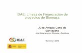 IDAE: Líneas de Financiación de proyectos de Biomasa · TIPOLOGÍAS: Biomasa Agua caliente y/o calefacción y/o refrigeración en edificios ACTUACIÓN: Financiación CONDICIONES: