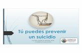 Tú puedes prevenir un suicidio-Shownortecentral.com/prevenir-suicidio.pdf · Qué es riesgo suicida…!El riesgo suicidia es el nivel de probabilidad de una persona para que lleve