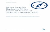 Novo Nordisk Ethics Code of Conduct (Spanish version ESP · • Asegurarse de que los Terceros que representan a Novo Nordisk que sean contratados en su área sean identificados,