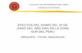COLEGIO DE INGENIEROS DEL PERU CONSEJO NACIONALcolegio de ingenieros del peru consejo nacional caracteristicas del sismo magnitud mw = 8.4 (usgs) magnitud mv = 6.9 (igp) magnitud ms