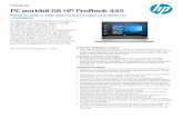 PC por tátil G6 HP ProBook 445el 50 % de la batería en ta n solo 30 mi nutos con la carga r ápida de HP. Afronte la c arga de trabajo con un HP ProBook que supe ró la s prue bas
