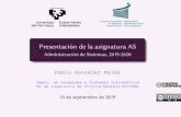 Presentación de la asignatura ASlsi.vc.ehu.es/pablogn/docencia/AS/Act0 PresAS1920.pdf · 3 Planificacion de la asignatura´ 4 Actividades de la asignatura 5 Bibliograf´ıa y otros