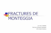 FRACTURES DE MONTEGGIA - ClubOrtho.fr · The posterior Monteggia lesion. J Orthop Trauma 1991;5:395-402 ! Bado JL; The Monteggia lesion Clin Orthop Relat Res; 1967 Jan,50: 71-86 !