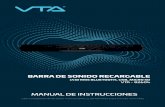BARRA DE SONIDO RECARGABLE - VTA productos de tecnología ... · 1. Inserte un cable con conector 3.5mm al puerto indicado en la barra de sonido ” ”, se podrá activar automáticamente
