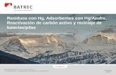 Residuos con Hg, Adsorbentes con Hg/Azufre, Reactivación de … · Reactivación de carbón activo y reciclaje de baterías/pilas Gabriel Chifflier, Responsable Comercial Internacional