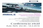 Presentación de PowerPoint - ETSID · 2019-03-12 · Conferencia etsid Aula .N25. |12.30 - 14.3.2019 Grado en Ingeniería Aeroespacial Grado en ingeniería Eléctrica Grado en Ingeniería