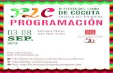 PROGRAMACIÓN · De 9:00 a.m. a 10:00 am De 10:00 a.m. a 11:00 a.m. De 10:00 a.m. a 5:30 p.m. Presentación cultural Titeres Grupo de titeres Arlequín Plazoleta principal Seminario